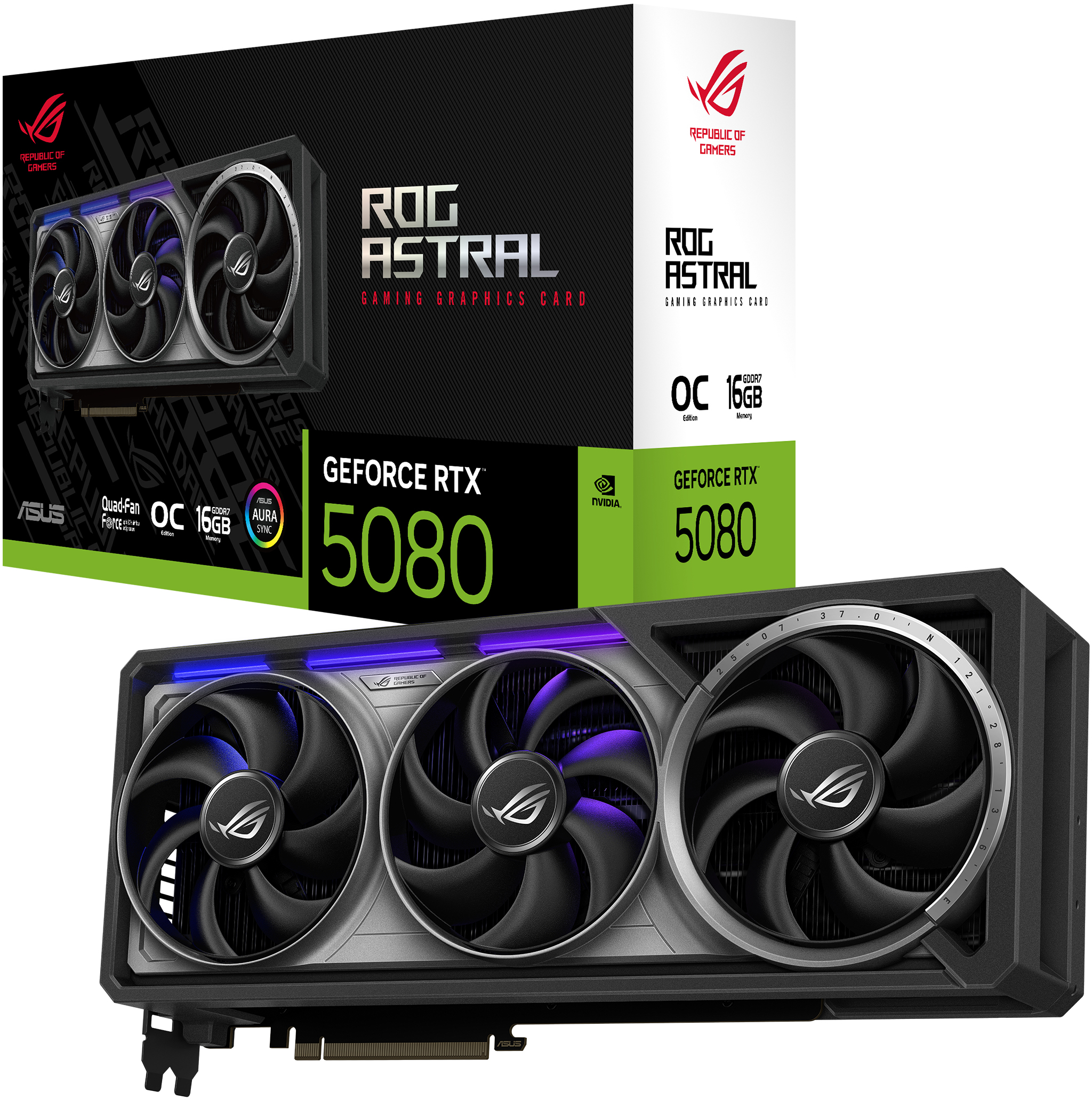 Asus - Tarjeta Gráfica Asus GeForce® RTX 5080 ROG Strix Astral OC 16GB GDDR7 DLSS3