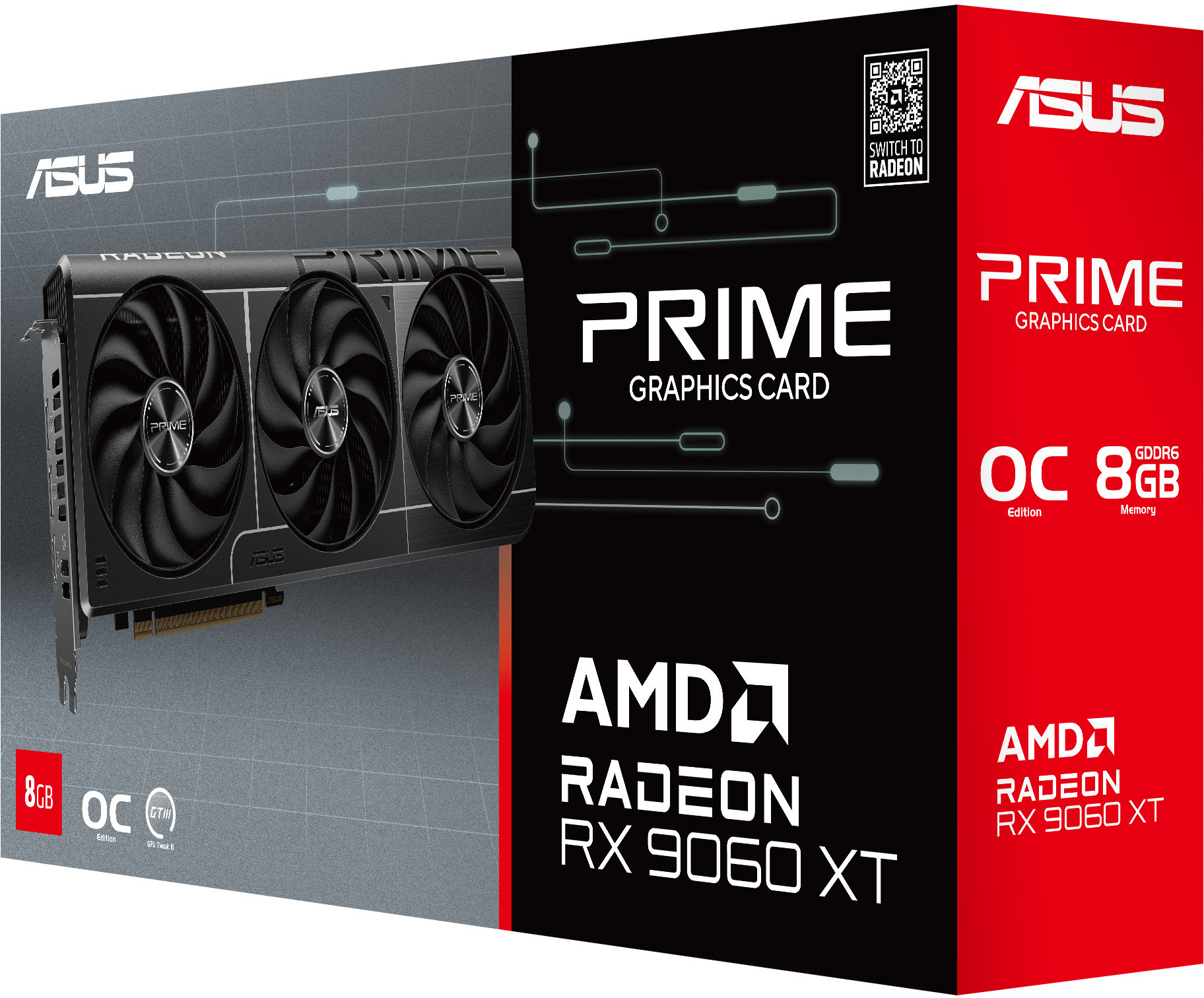 Asus - Tarjeta Gráfica Asus Radeon RX 9060 XT Prime OC 8GB GDDR6