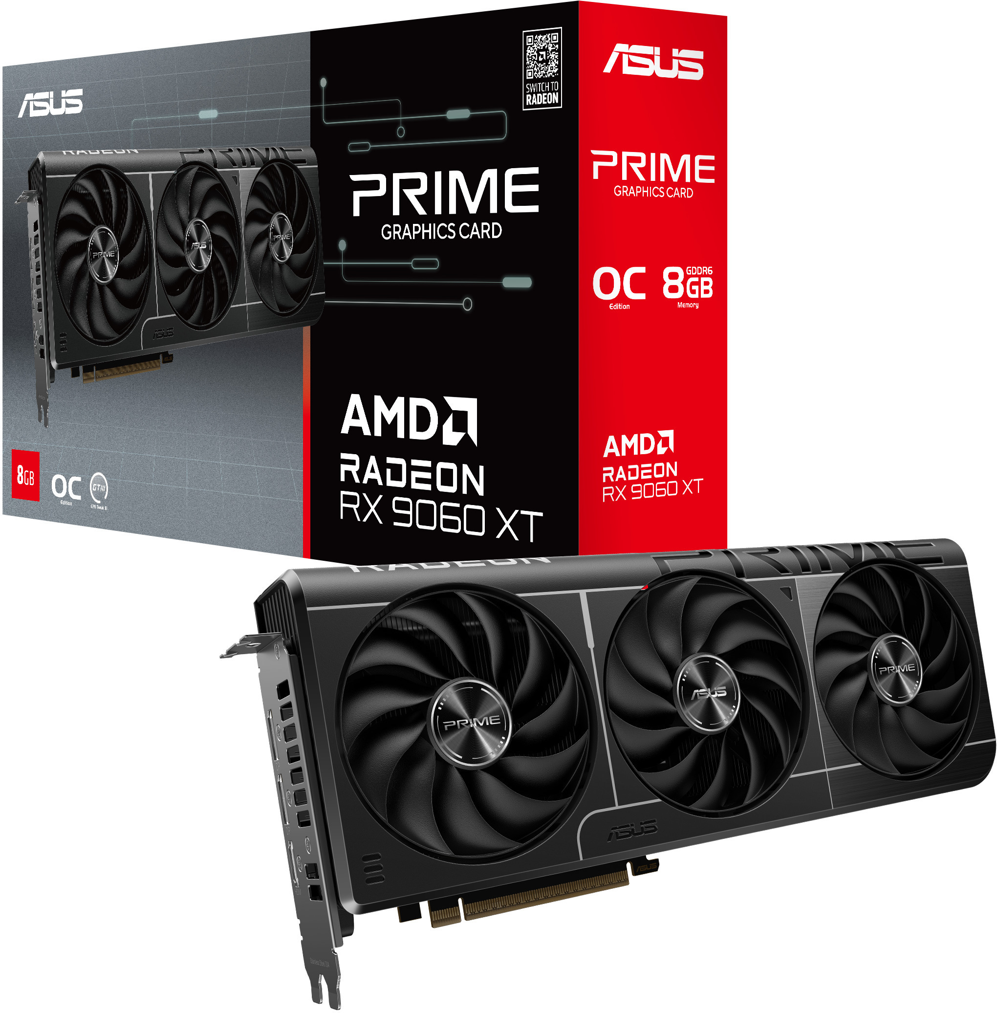 Asus - Tarjeta Gráfica Asus Radeon RX 9060 XT Prime OC 8GB GDDR6