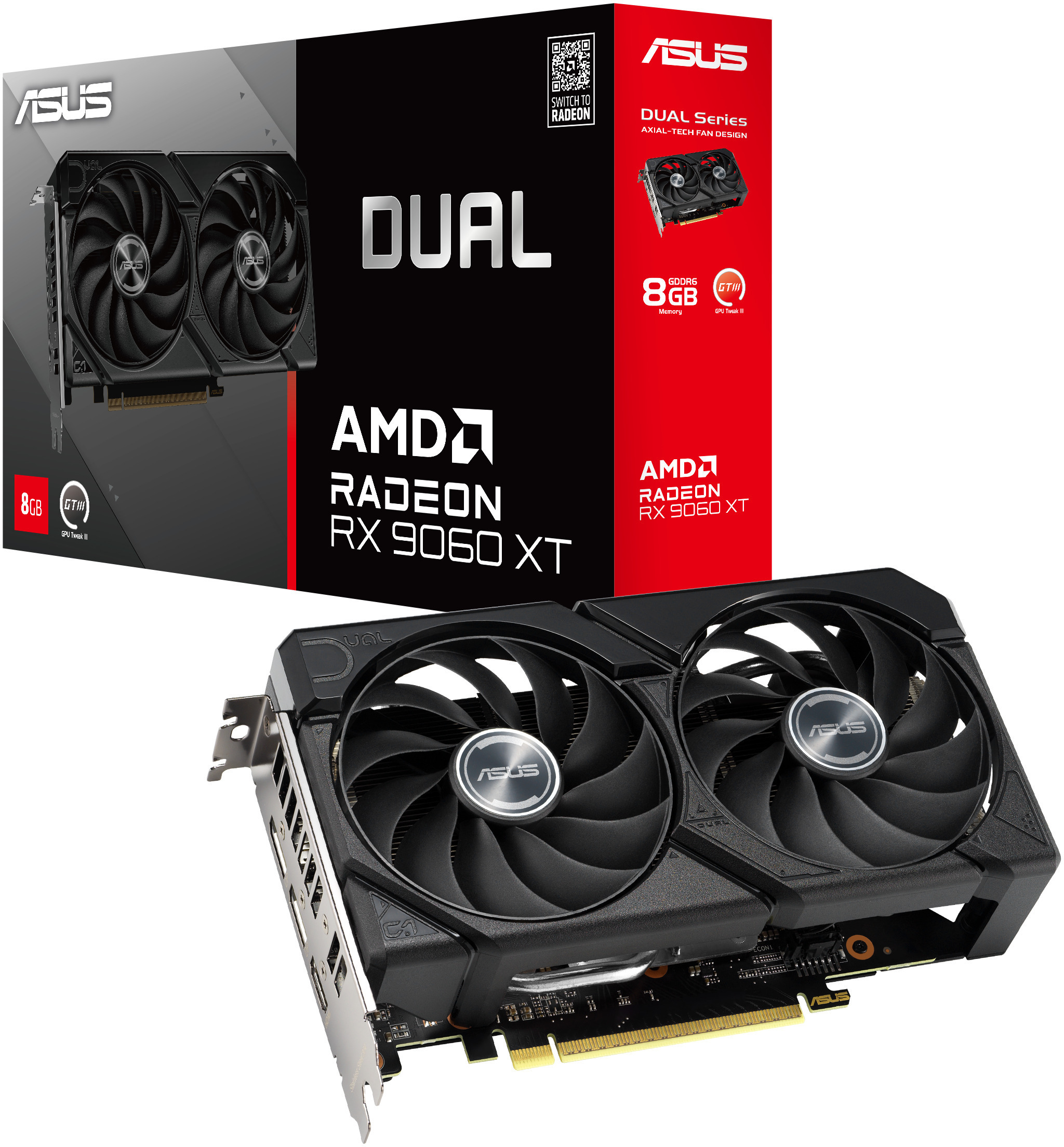 Asus - Tarjeta Gráfica Asus Radeon RX 9060 XT Dual 8GB GDDR6