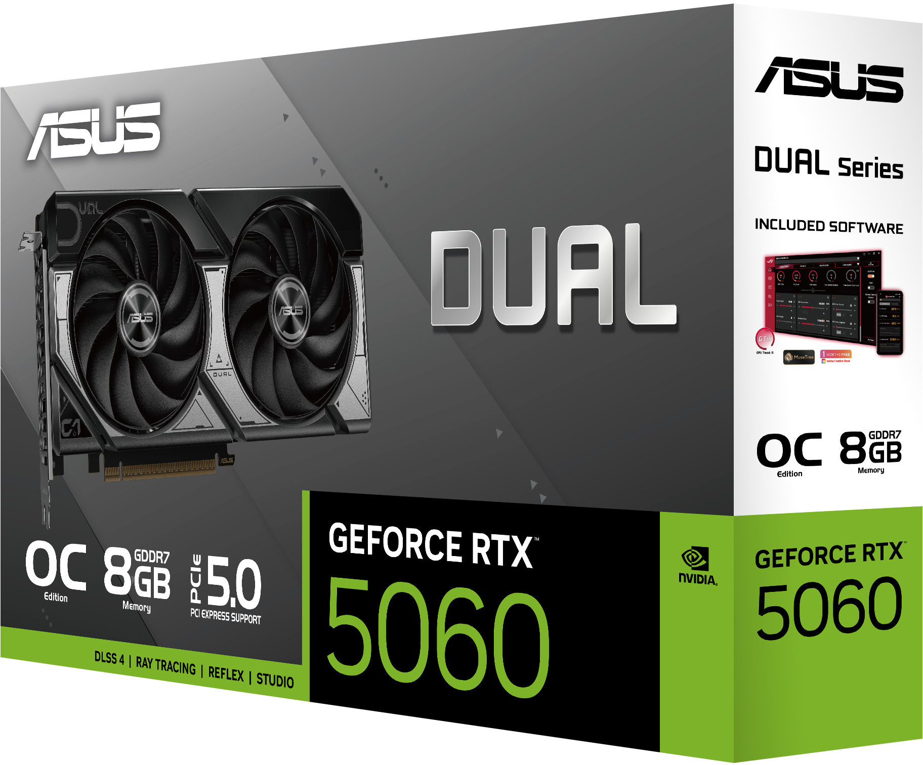 Asus - Tarjeta Gráfica Asus GeForce® RTX 5060 Dual OC 8GB GDDR7 DLSS4