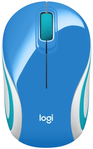 Logitech - Ratón Óptico Logitech M187 Mini Wireless 1000DPI - Azul