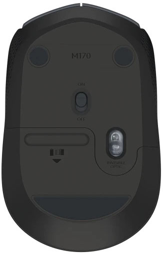 Logitech - Ratón Óptico Logitech M170 Wireless Gris/Negro