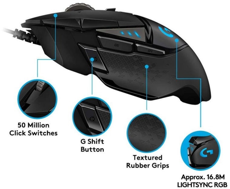 Logitech - Ratón Logitech G Series G502 Hero Gaming