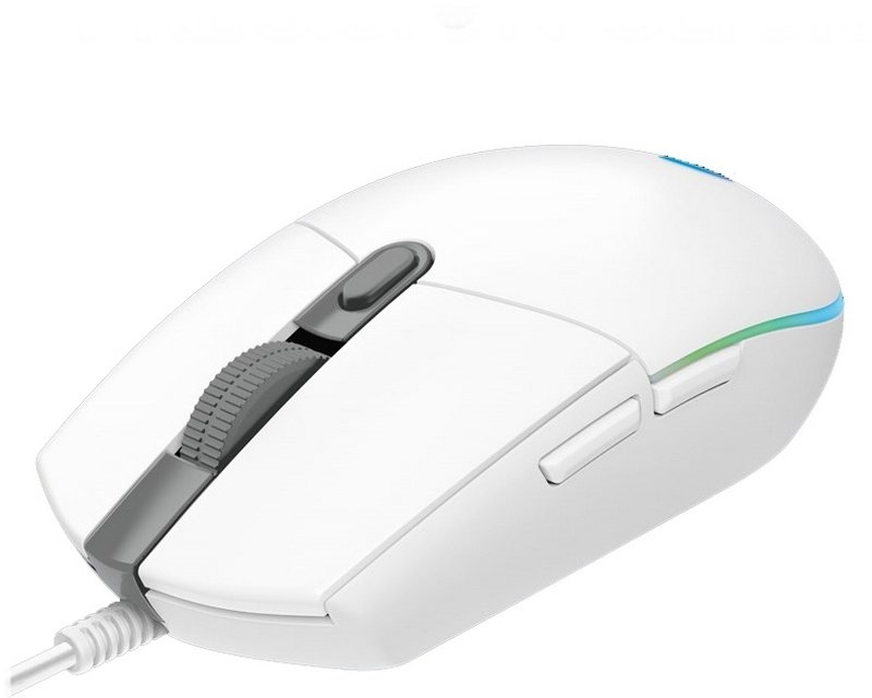 Logitech - Ratón Gaming Logitech G Series G203 LightSync RGB 8000DPI Blanco