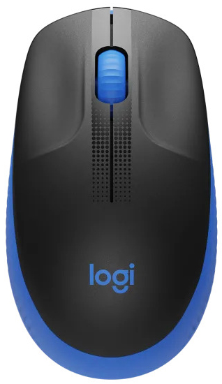 Logitech - Ratón Óptico Logitech M190 Full-Size Wireless 1000DPI Negro/Azul