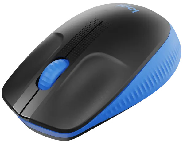 Logitech - Ratón Óptico Logitech M190 Full-Size Wireless 1000DPI Negro/Azul