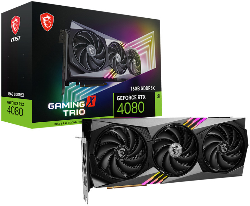 MSI - Tarjeta Gráfica MSI GeForce® RTX 4080 GAMING X TRIO 16G DLSS3