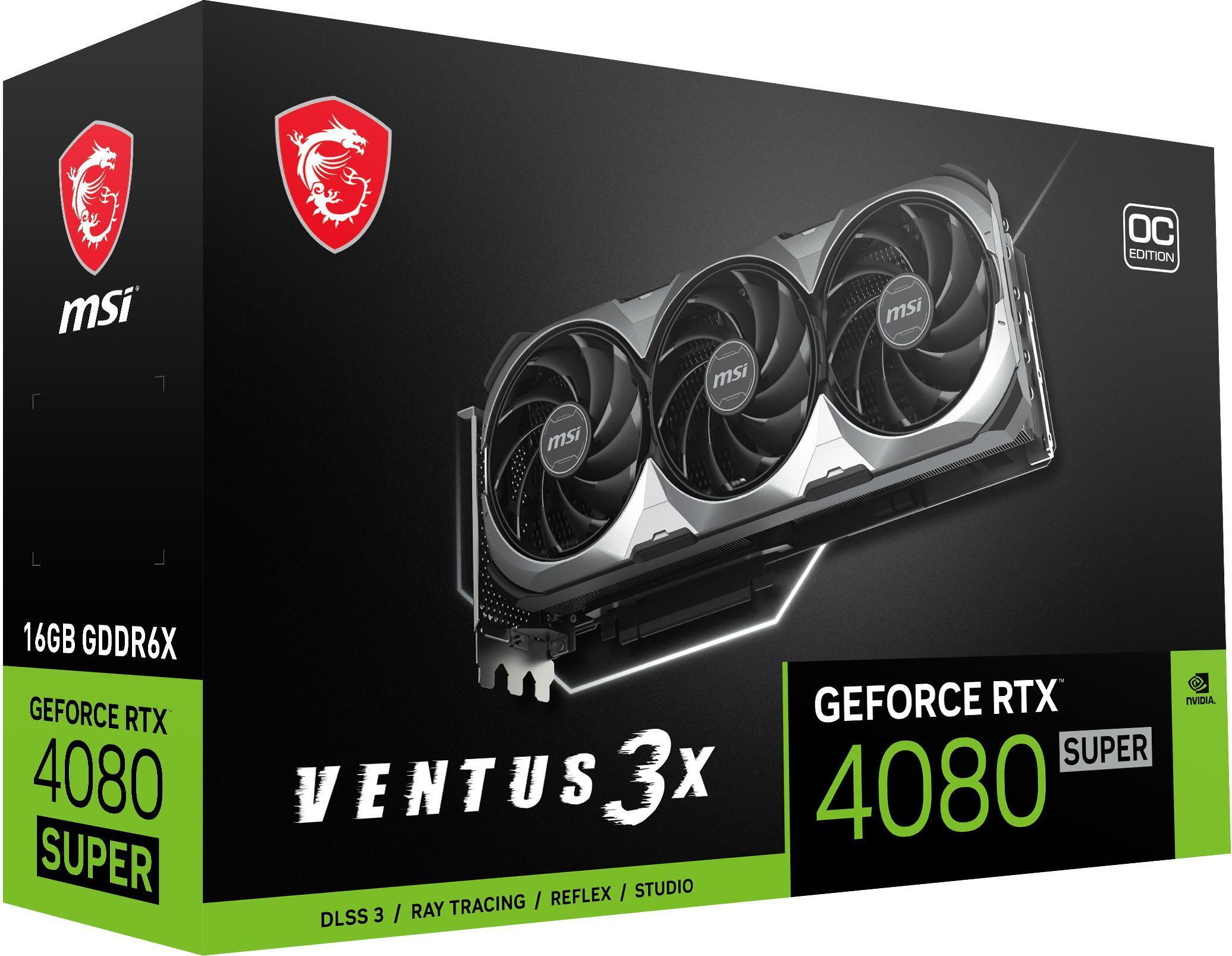 MSI - ** B Grade ** Tarjeta Gráfica MSI GeForce® RTX 4080 SUPER VENTUS 3X OC 16GB GDDR6 DLSS3