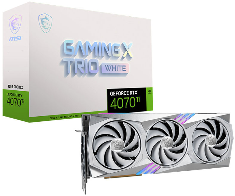 MSI - Tarjeta Gráfica MSI GeForce® RTX 4070 Ti GAMING X TRIO WHITE 12G DLSS3