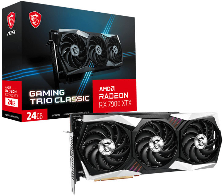 MSI - Tarjeta Gráfica MSI Radeon RX 7900 XTX GAMING TRIO CLASSIC 24G