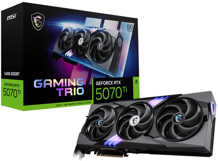 Picture of Picture of Tarjeta Gráfica MSI GeForce® RTX 5070 Ti GAMING TRIO OC 16GB GDDR7 DLSS4
