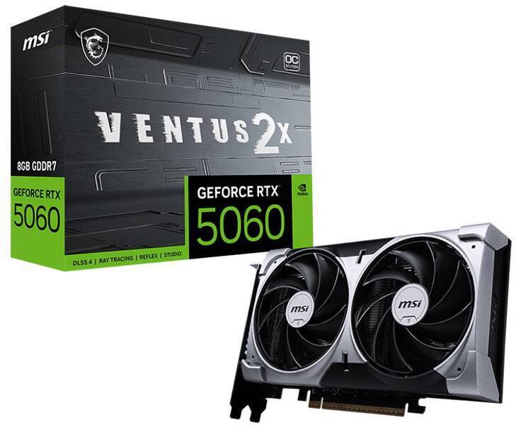 Tarjeta Gráfica MSI GeForce® RTX 5060 VENTUS 2X OC 8GB GDDR7 DLSS4