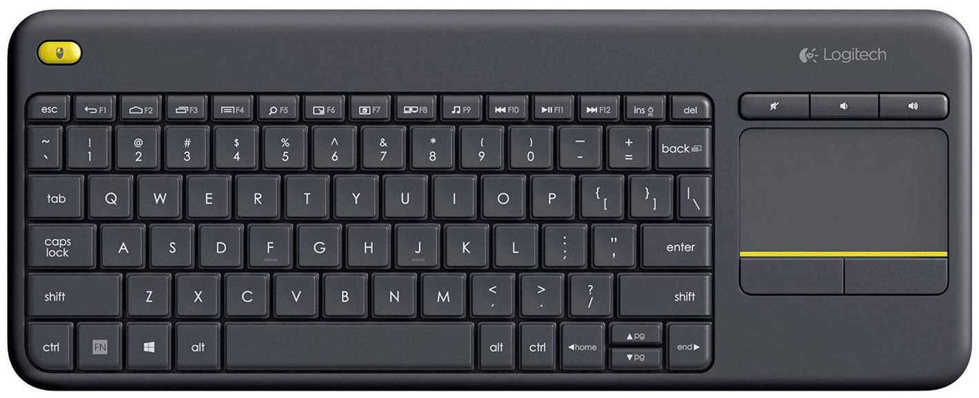 Teclado Logitech K400+ Wireless Touch Keyboard Preto (ES)