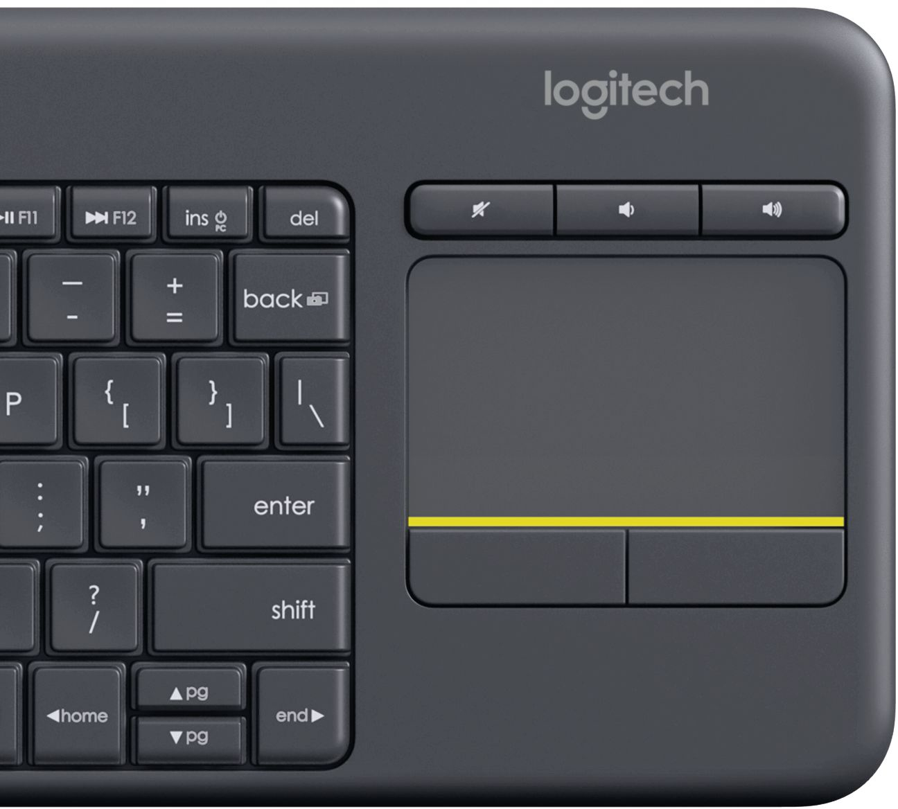 Logitech - Teclado Logitech K400+ Wireless Touch Keyboard Preto (ES)