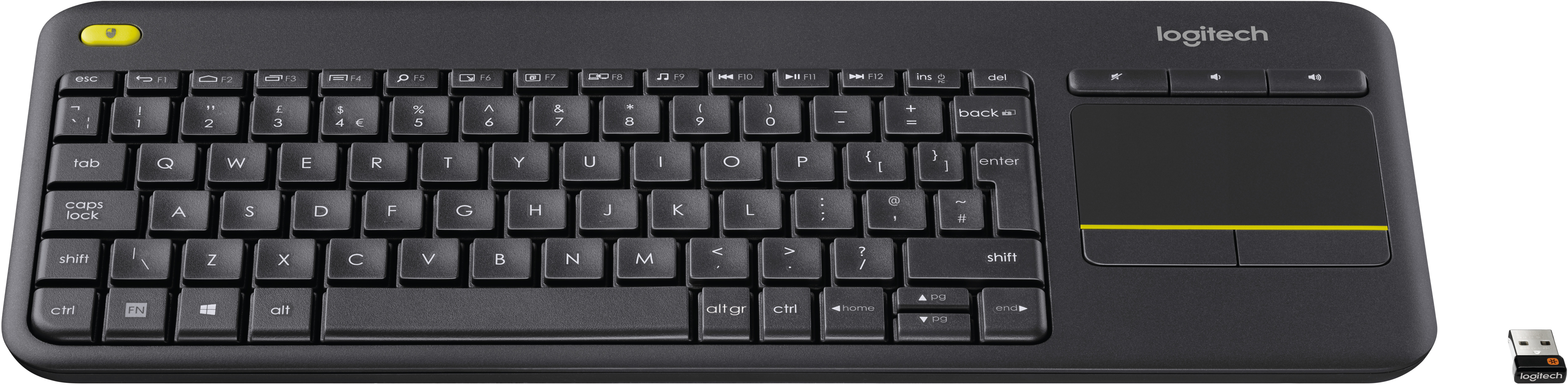 Logitech - Teclado Logitech K400+ Wireless Touch Keyboard Preto (ES)