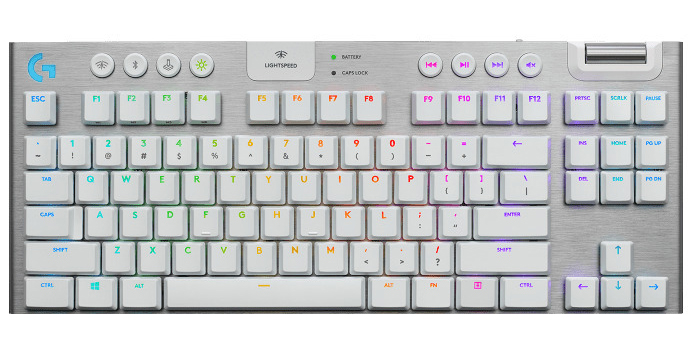 Logitech - Teclado Mecânico Logitech G Series G915 TKL LightSpeed RGB (US) Wireless Blanco - Tactile Switch