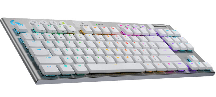 Logitech - Teclado Mecânico Logitech G Series G915 TKL LightSpeed RGB (US) Wireless Blanco - Tactile Switch