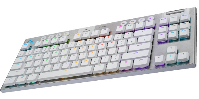 Logitech - Teclado Mecânico Logitech G Series G915 TKL LightSpeed RGB (US) Wireless Blanco - Tactile Switch