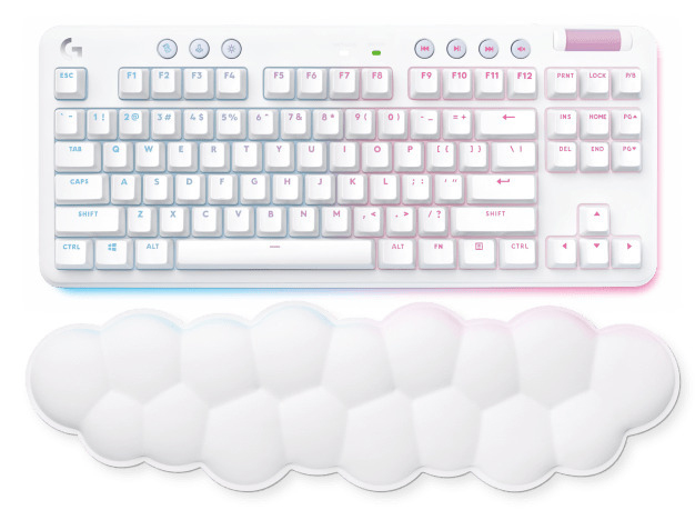 Logitech - Teclado Mecânico Logitech G Series G715 TKL Lightspeed RGB GX Red (US) Wireless Blanco