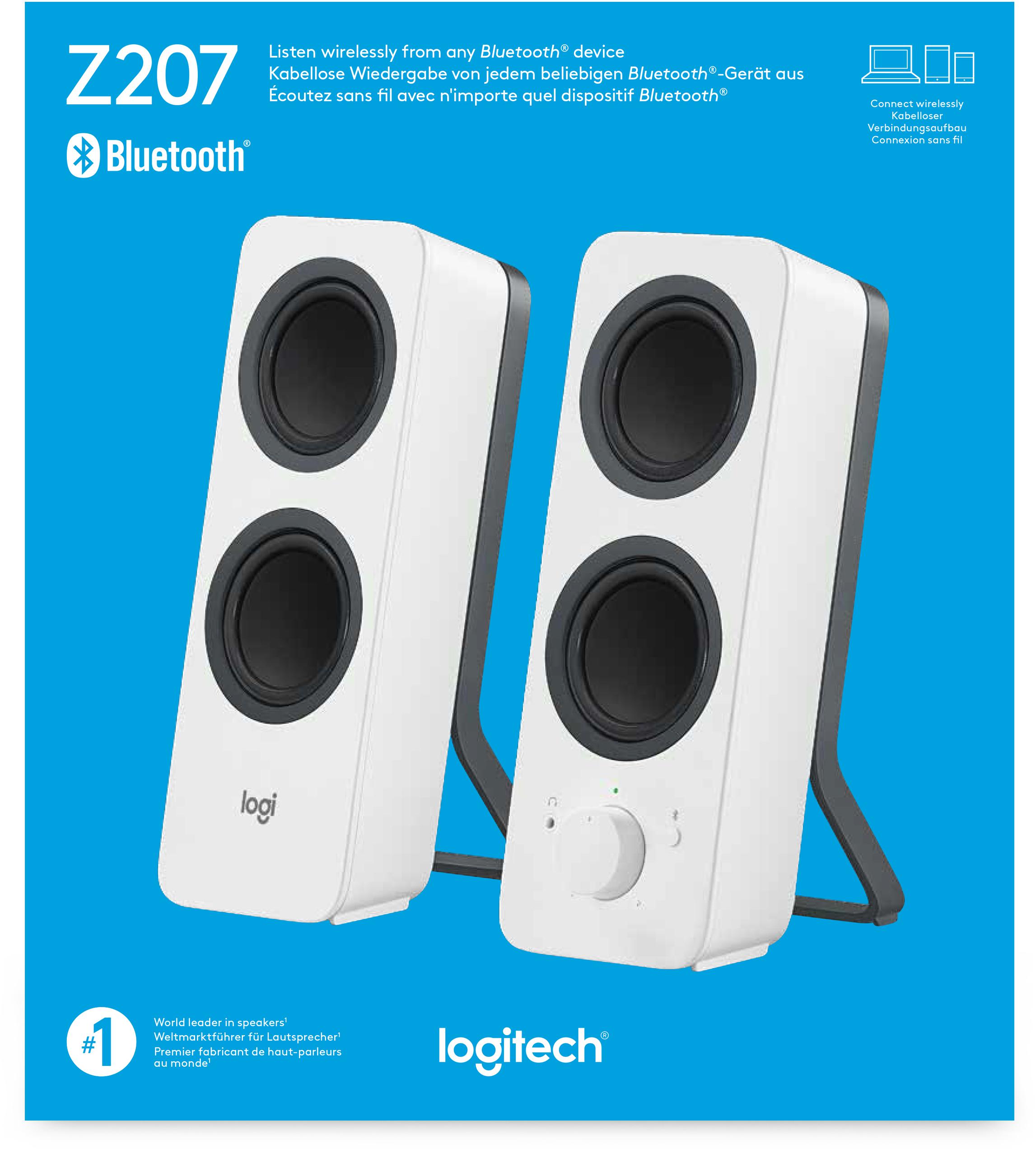 Logitech - Altavoces 2.1 Logitech Z207 Bletooth Blancos