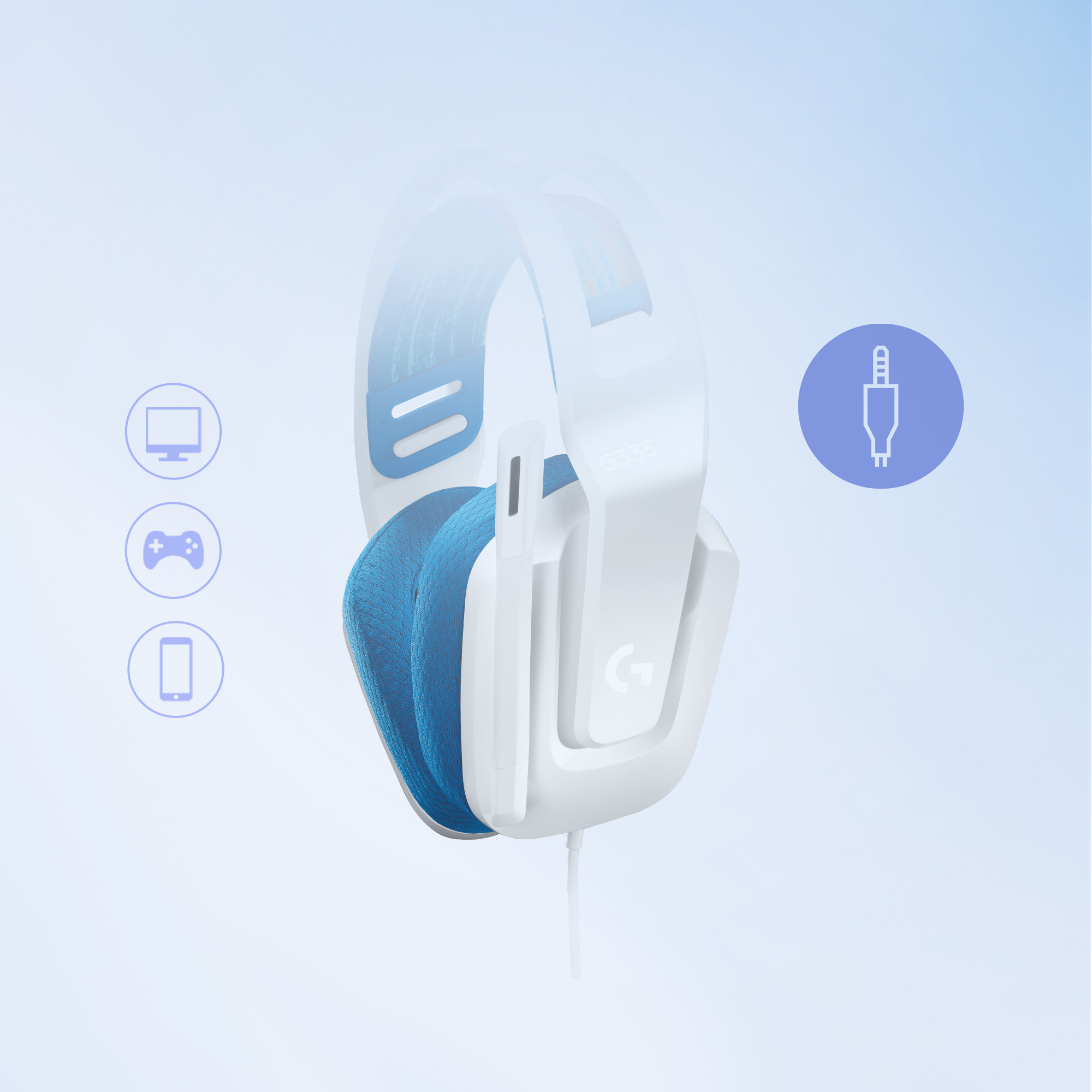 Logitech - Auriculares Logitech G Series G335 Blanco