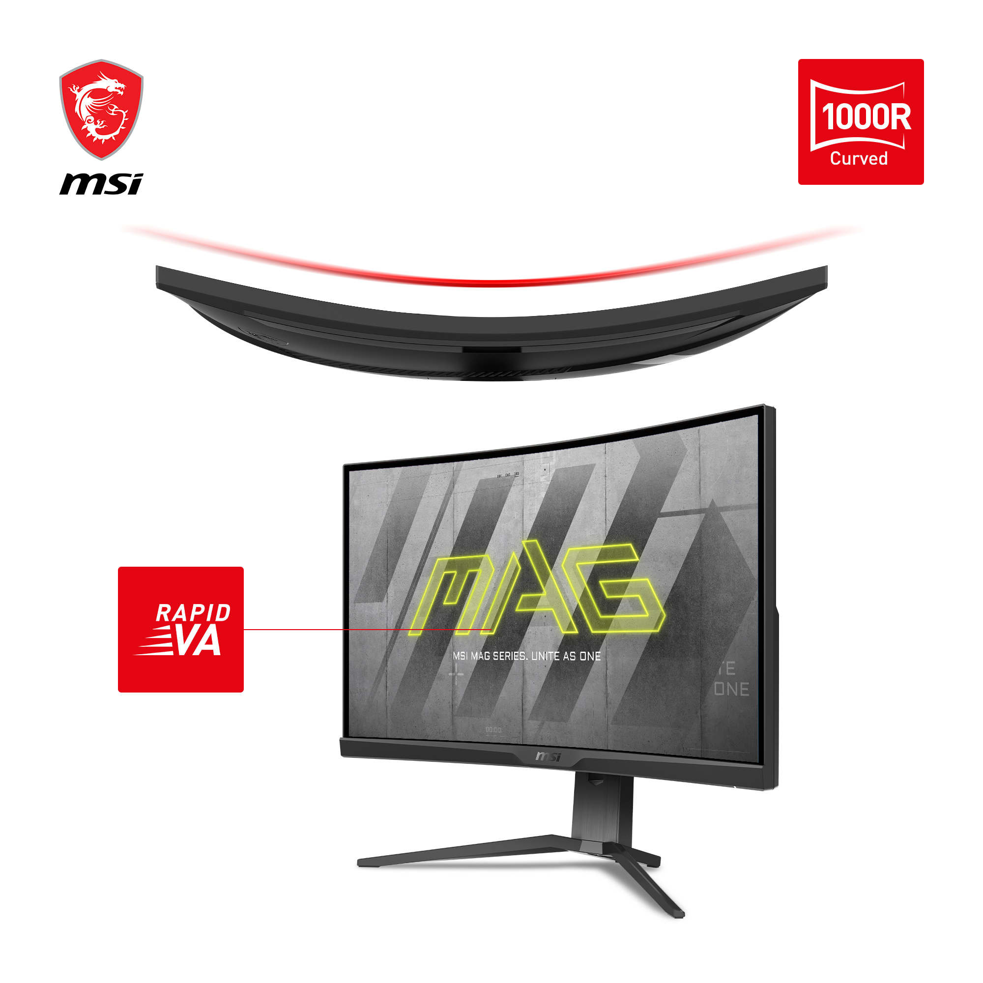 MSI - Monitor Curvo MSI 27" MAG 275CQRF QD VA WQHD 170Hz 1ms FreeSync Premium