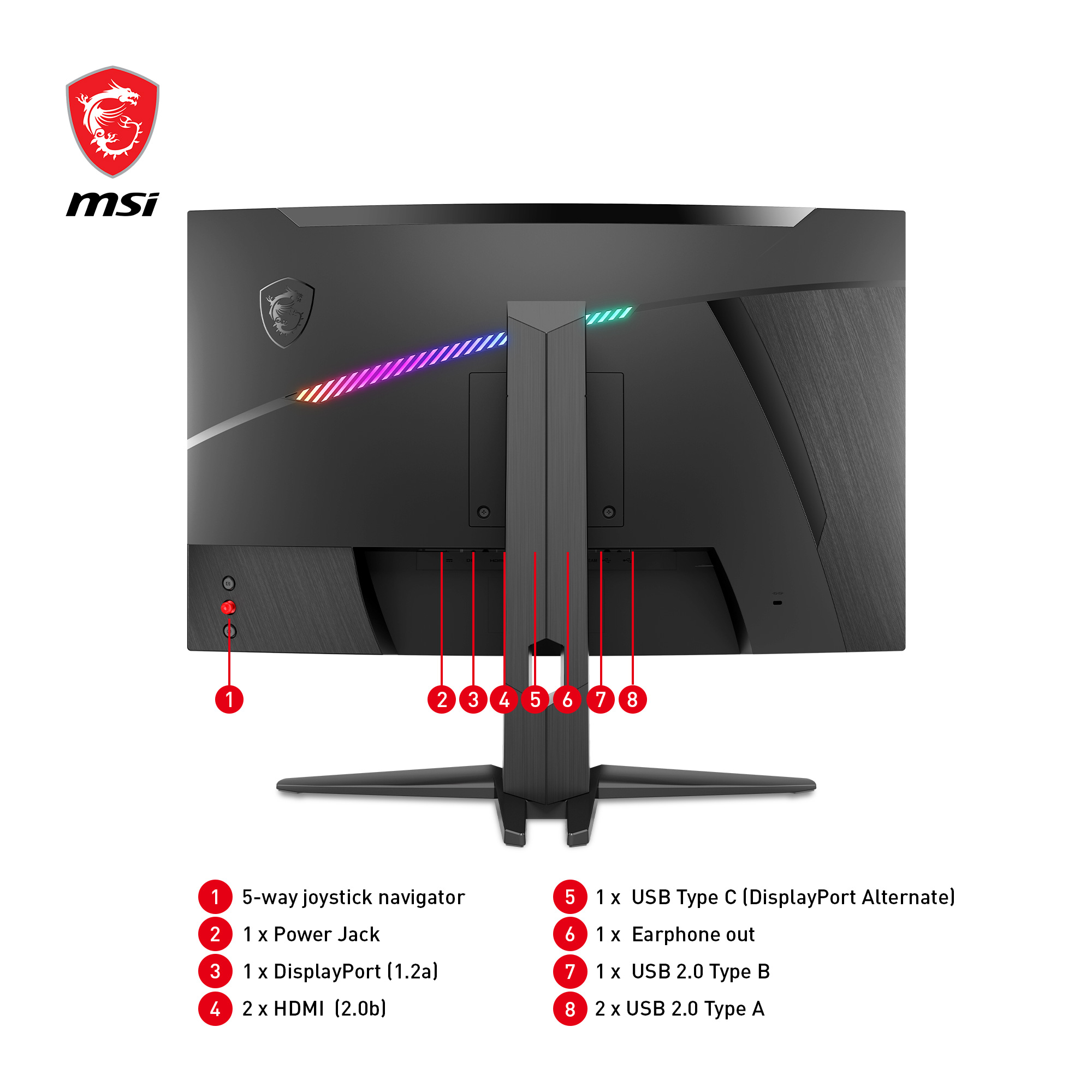 MSI - Monitor Curvo MSI 27" MAG 275CQRF QD VA WQHD 170Hz 1ms FreeSync Premium