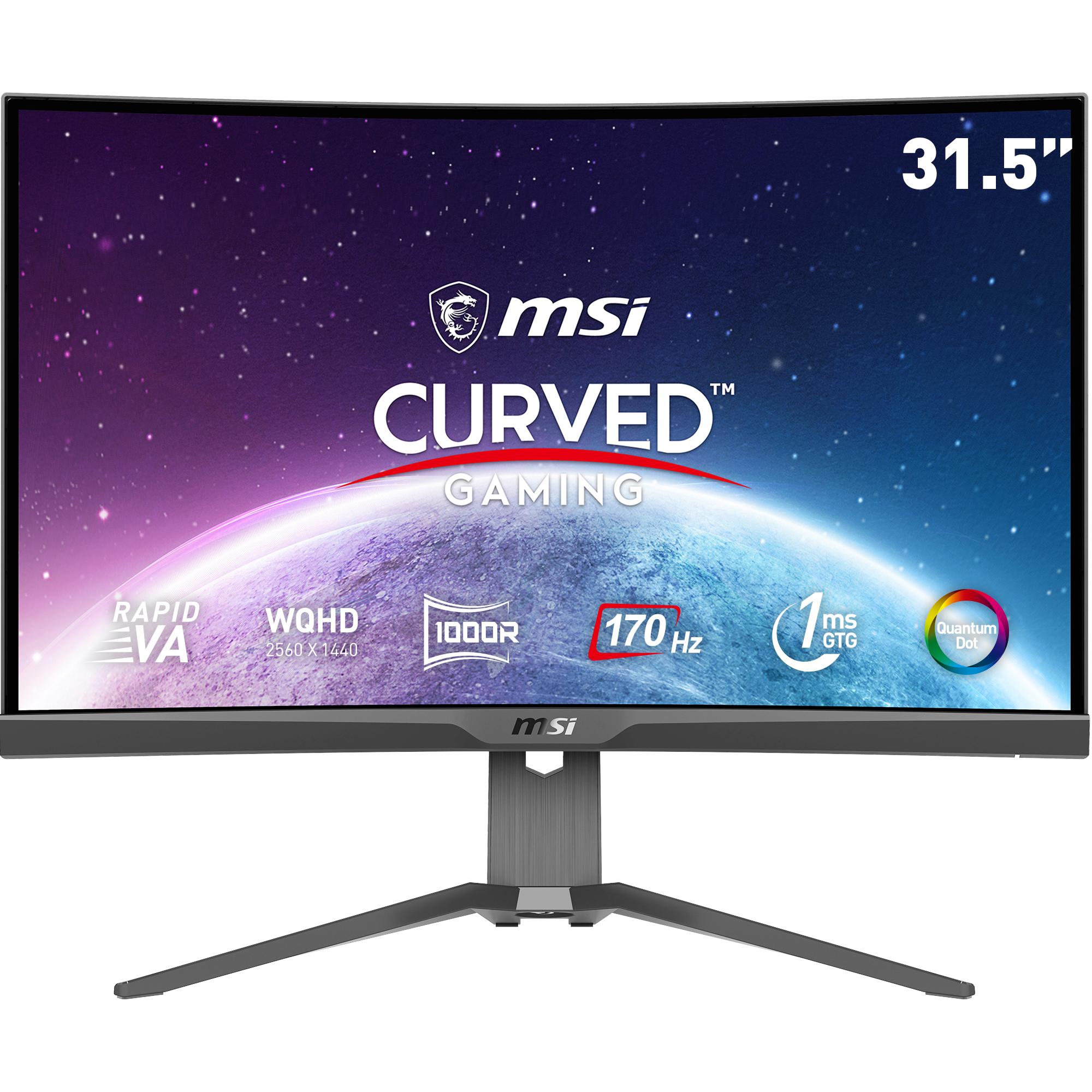 MSI - Monitor Curvo MSI 31.5" MAG325CQRF QD Rapid VA WQHD 170Hz 1ms