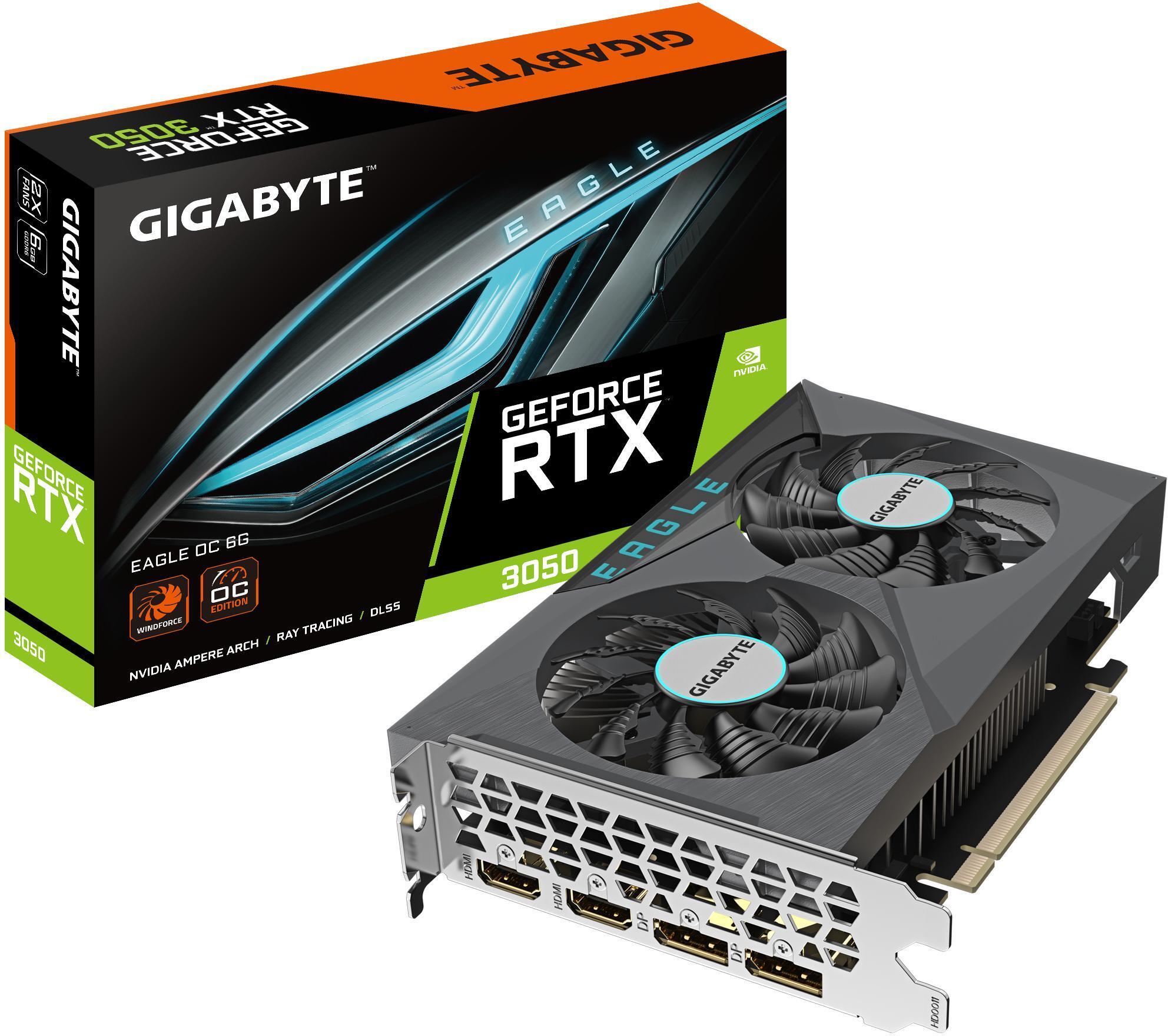 Gigabyte - Tarjeta Gráfica Gigabyte GeForce® RTX 3050 Eagle OC 6GB GDDR6