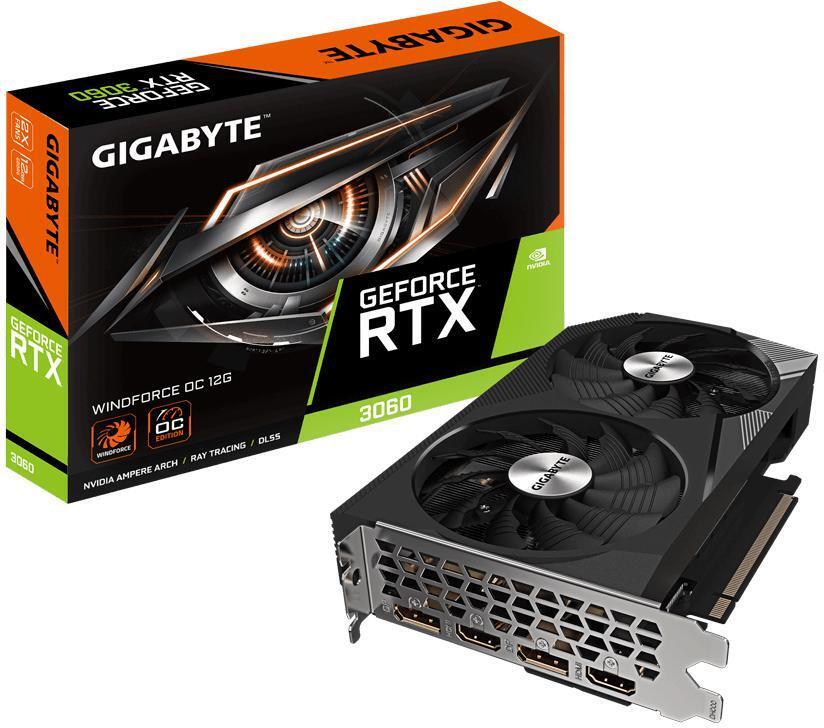 Gigabyte - Tarjeta Gráfica Gigabyte GeForce® RTX 3060 WindForce OC Rev.2 12GB GDDR6