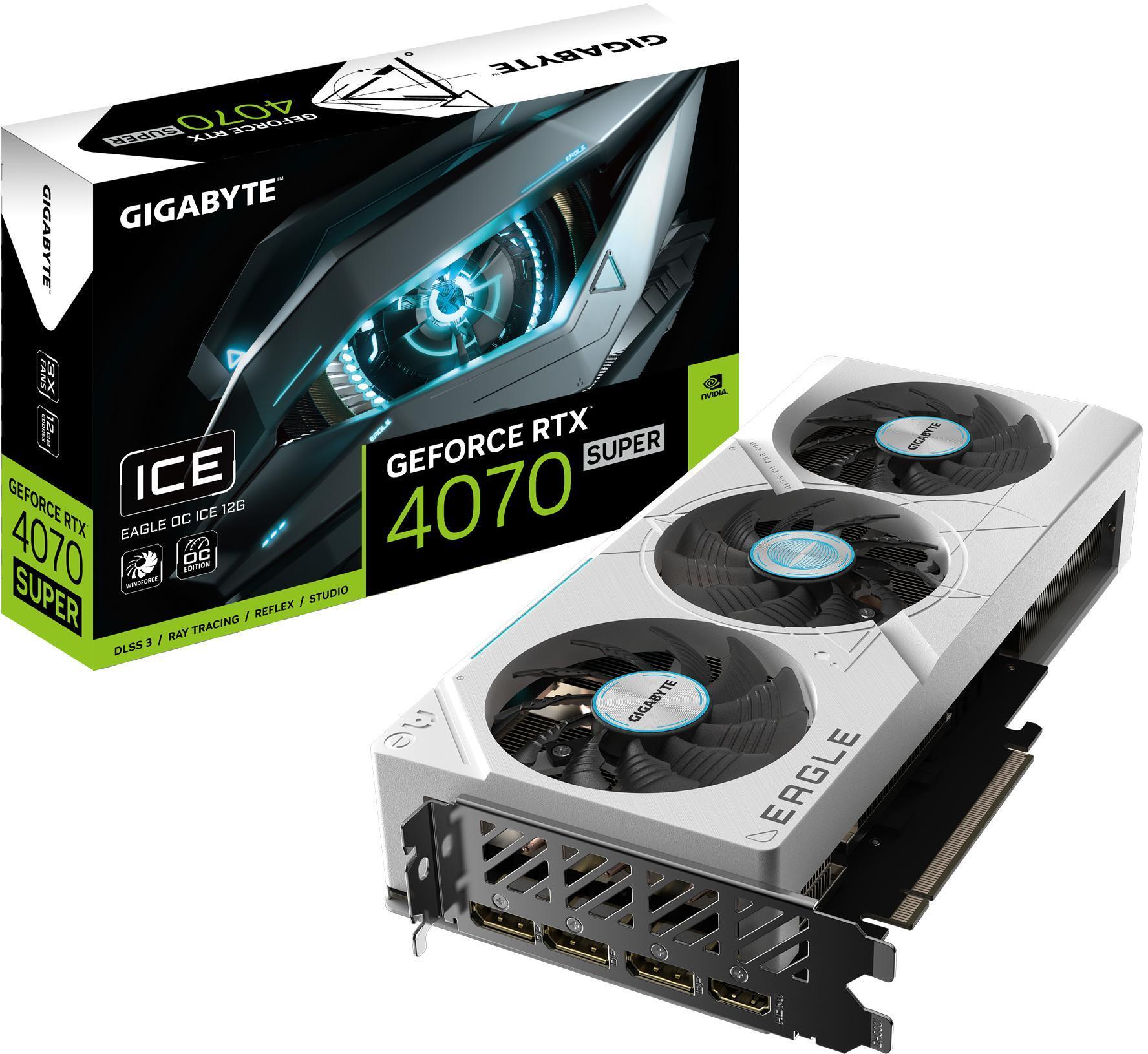 Tarjeta Gráfica Gigabyte GeForce® RTX 4070 SUPER Eagle OC ICE 12GB GDDR6X DLSS3