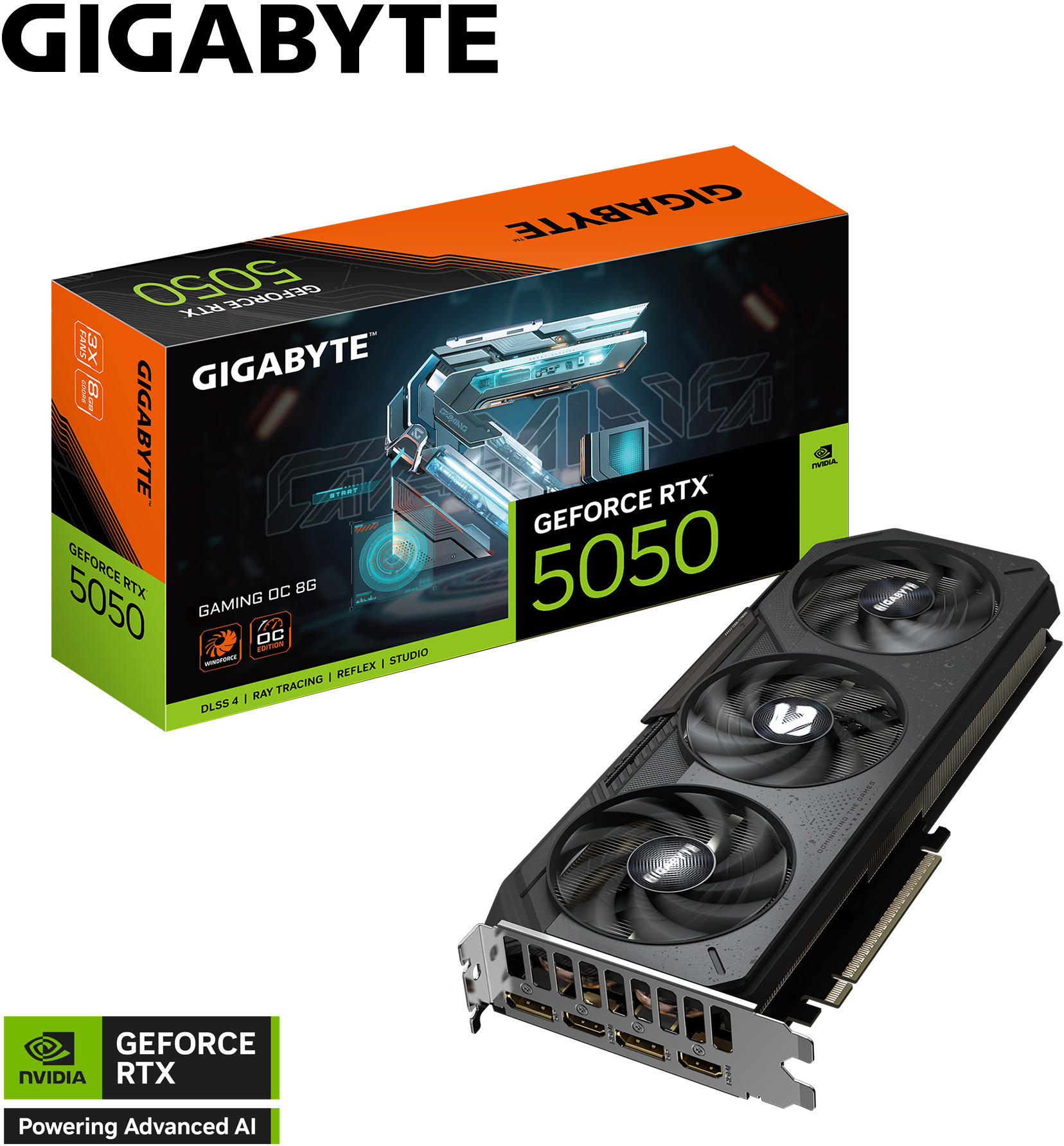Gigabyte - Tarjeta Gráfica Gigabyte GeForce® RTX 5050 Gaming OC 8GB GDDR6 DLSS4