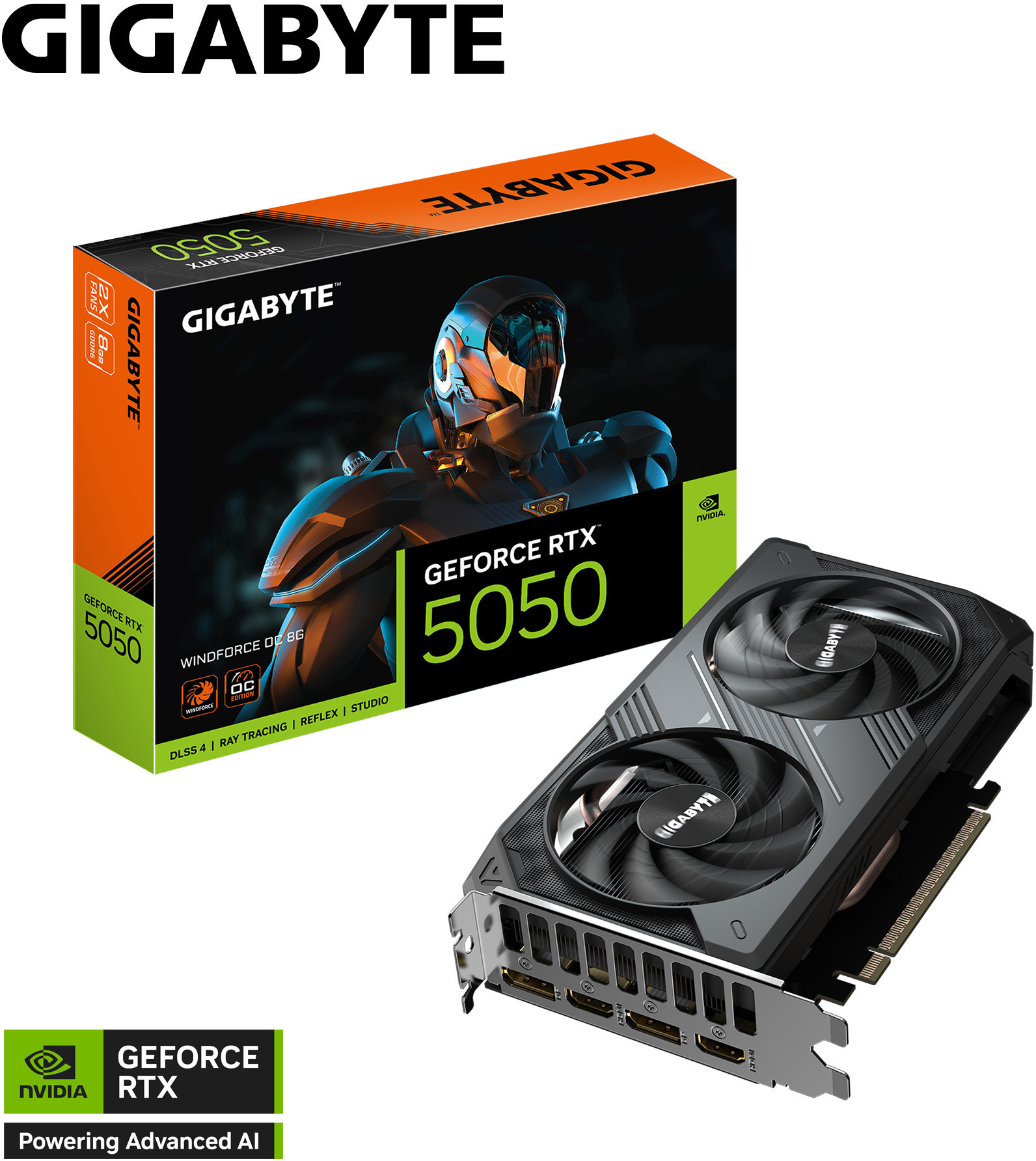 Gigabyte - Tarjeta Gráfica Gigabyte GeForce® RTX 5050 WindForce OC 8GB GDDR6 DLSS4