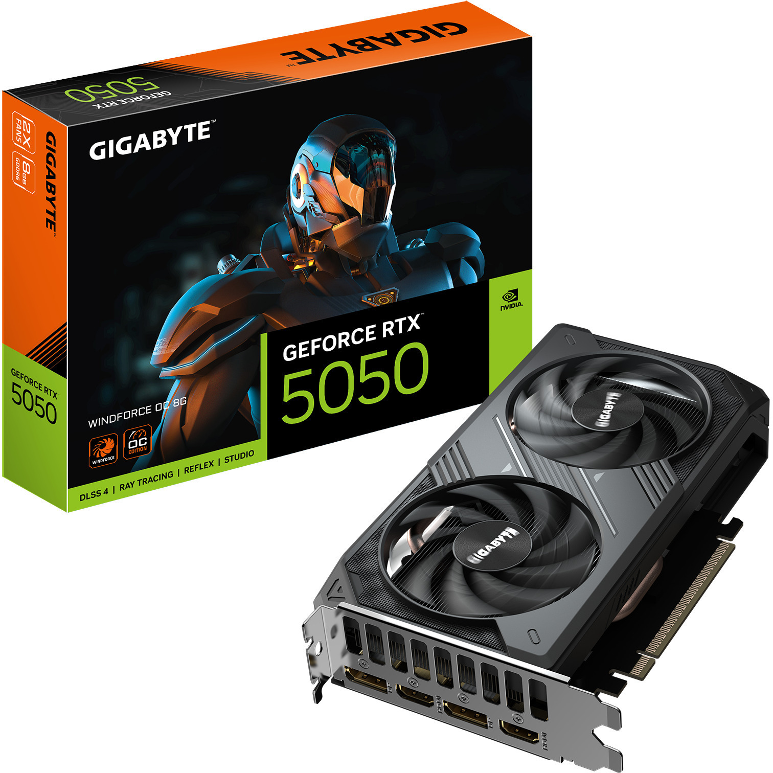 Gigabyte - Tarjeta Gráfica Gigabyte GeForce® RTX 5050 WindForce OC 8GB GDDR6 DLSS4