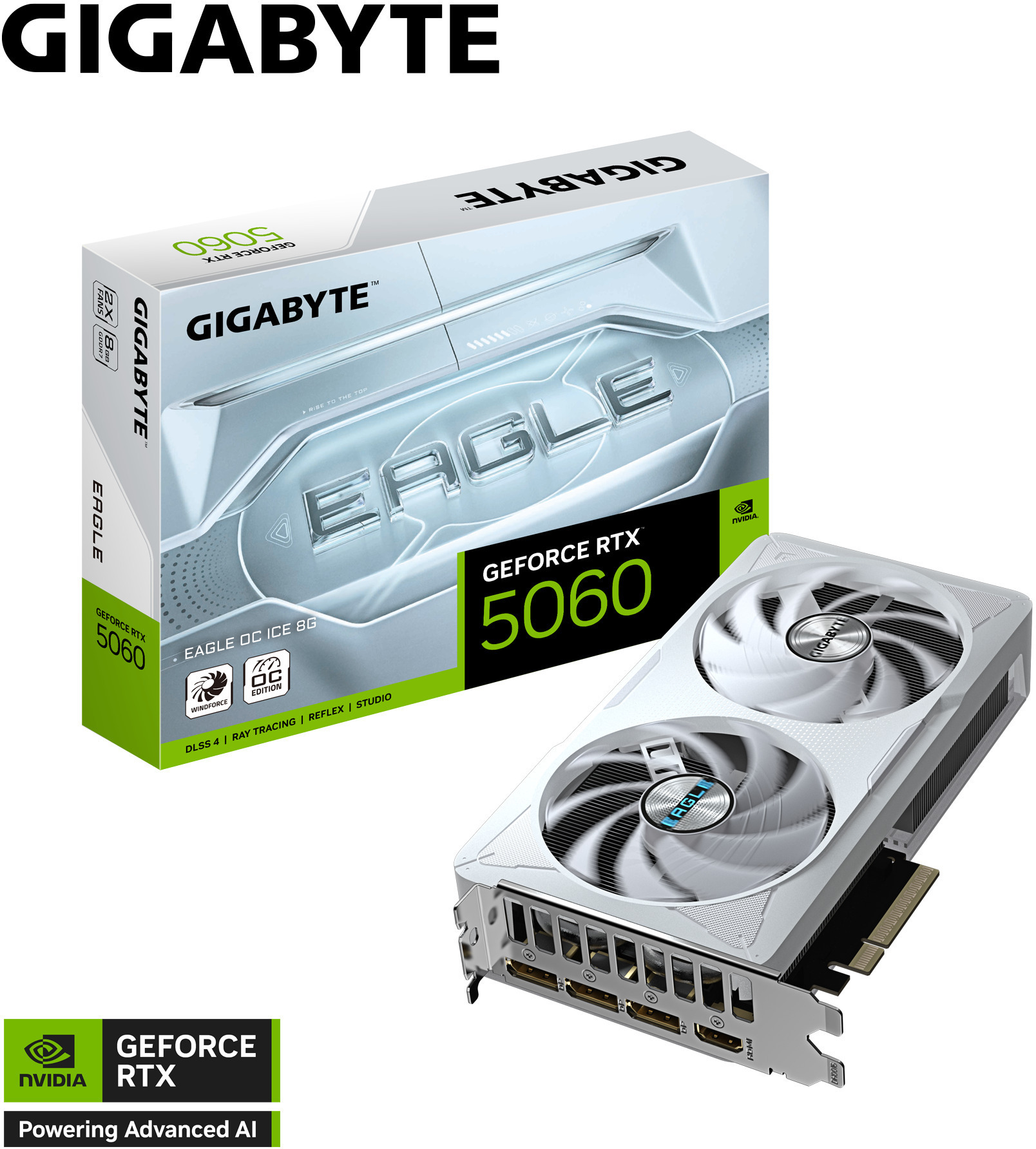 Tarjeta Gráfica Gigabyte GeForce® RTX 5060 Eagle OC Ice 8GB GDDR7 DLSS4