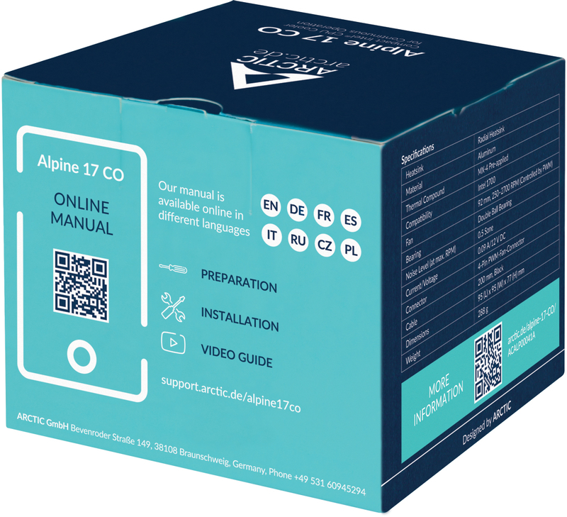 Arctic - Ventilador CPU Arctic Alpine 17 CO 92MM LGA 1700