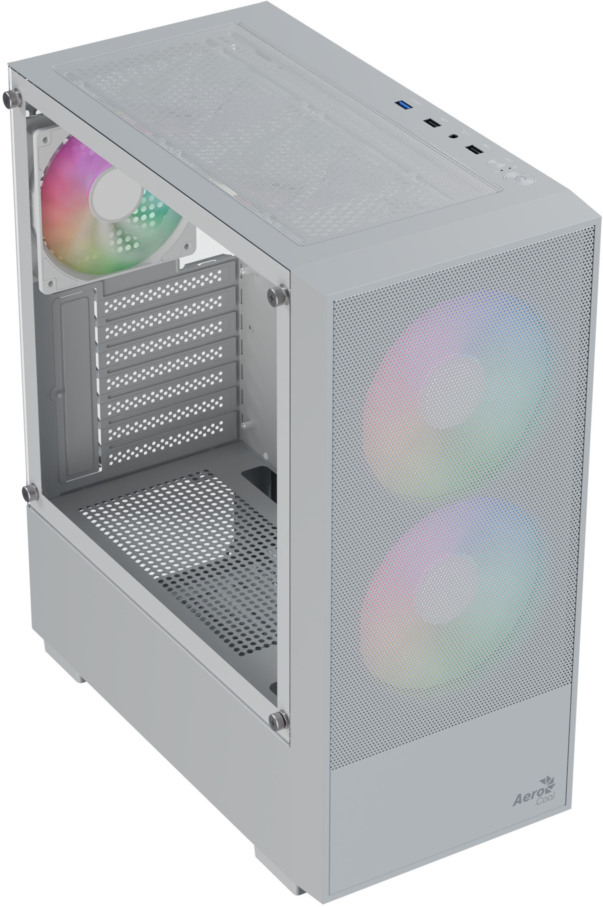 Aerocool - Caja ATX Aerocool B508A Flow ARGB Vidrio Templado Blanco