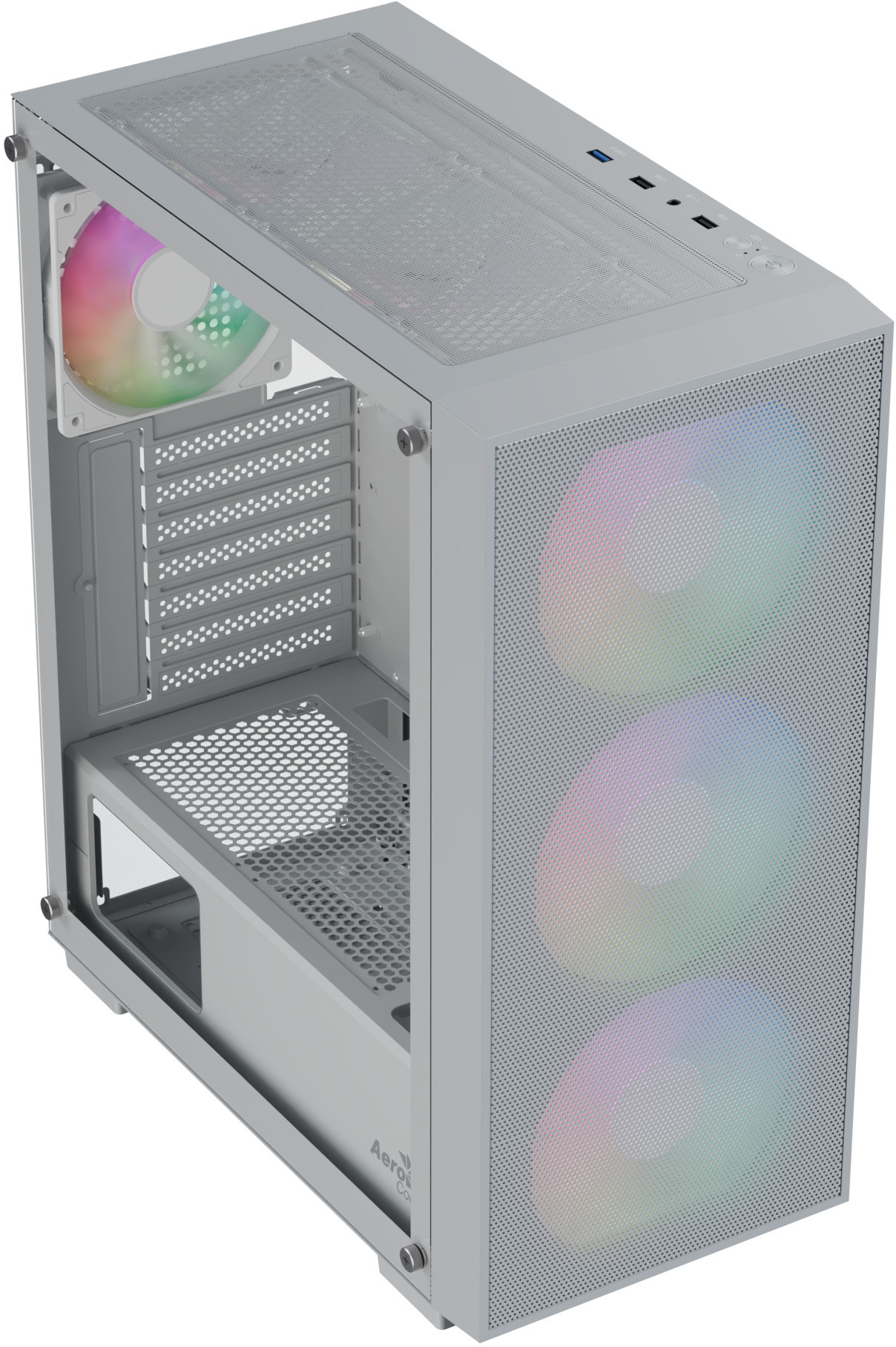 Aerocool - Caja ATX Aerocool B509A Flow ARGB Vidrio Templado Blanco
