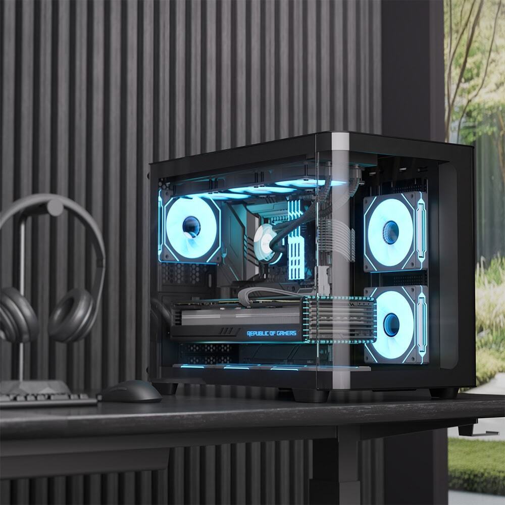 Aerocool - Caja Micro-ATX Aerocool P300C ARGB Vidrio Templado Negro