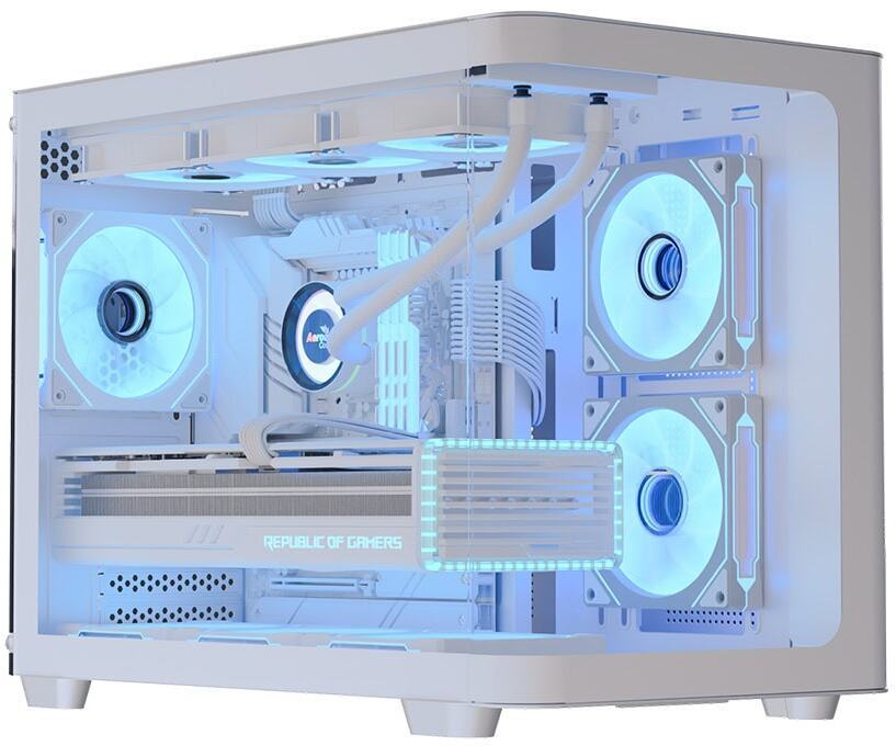 Caja Micro-ATX Aerocool P300C ARGB Vidrio Templado Blanco