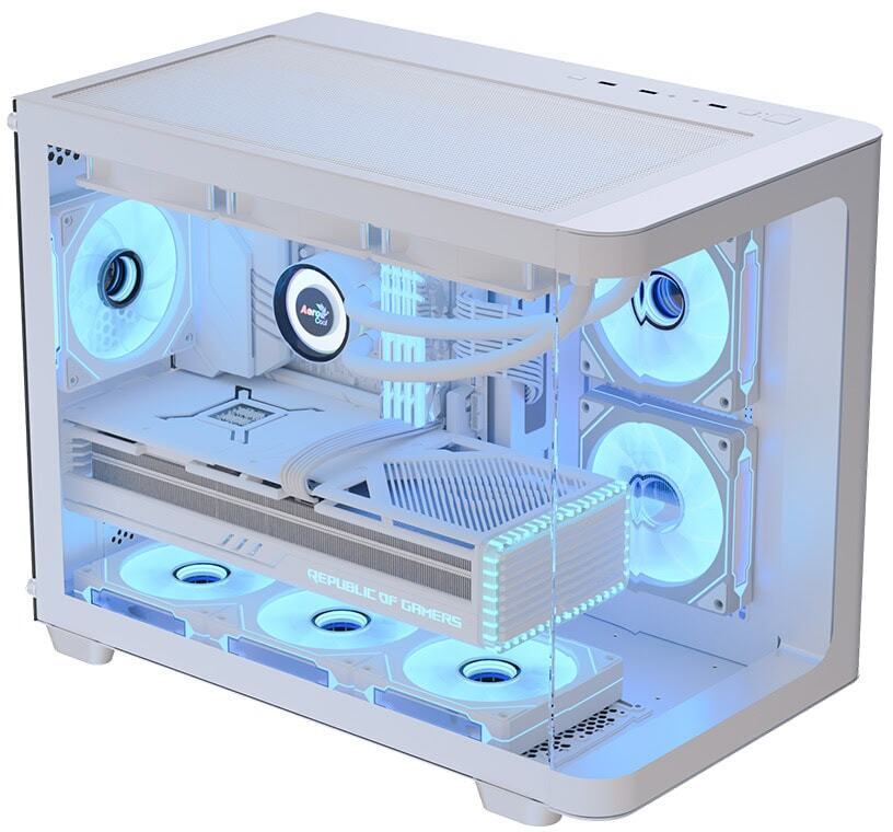 Aerocool - Caja Micro-ATX Aerocool P300C ARGB Vidrio Templado Blanco