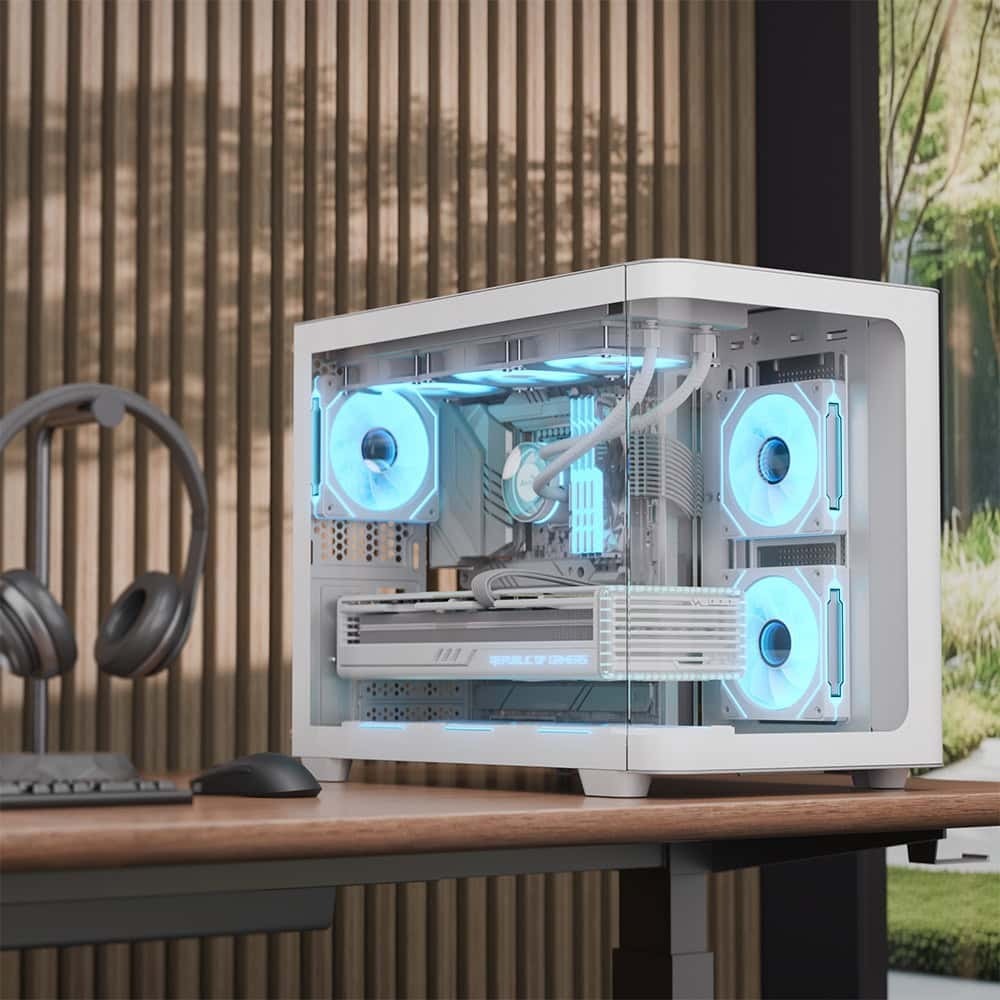Aerocool - Caja Micro-ATX Aerocool P300C ARGB Vidrio Templado Blanco