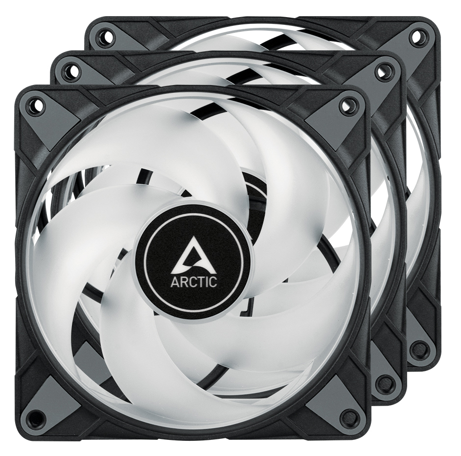 Ventilador Arctic P12 PWM PST A-RGB 0db 120mm Negro (Pack 3)