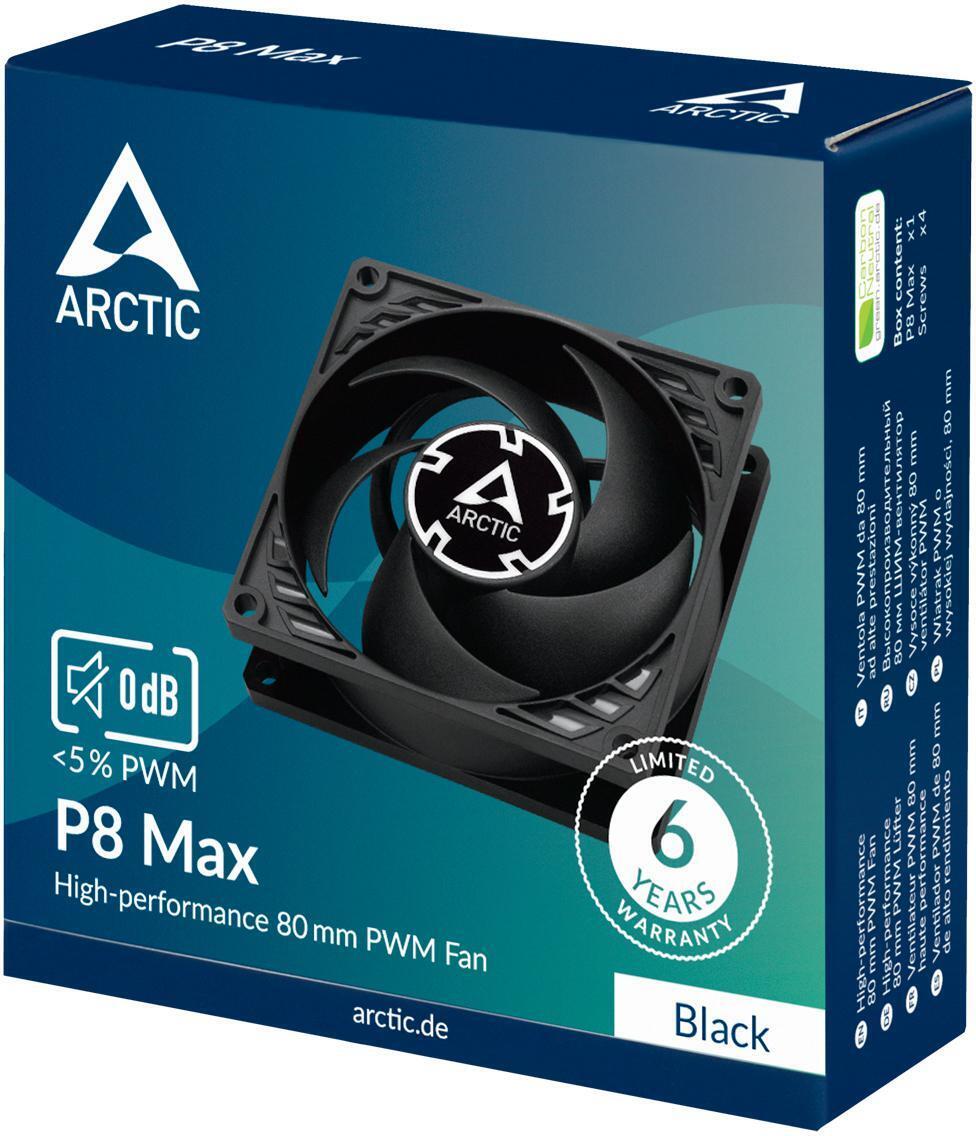 Arctic - Ventilador Arctic P8 PWM Max 80 mm Negro