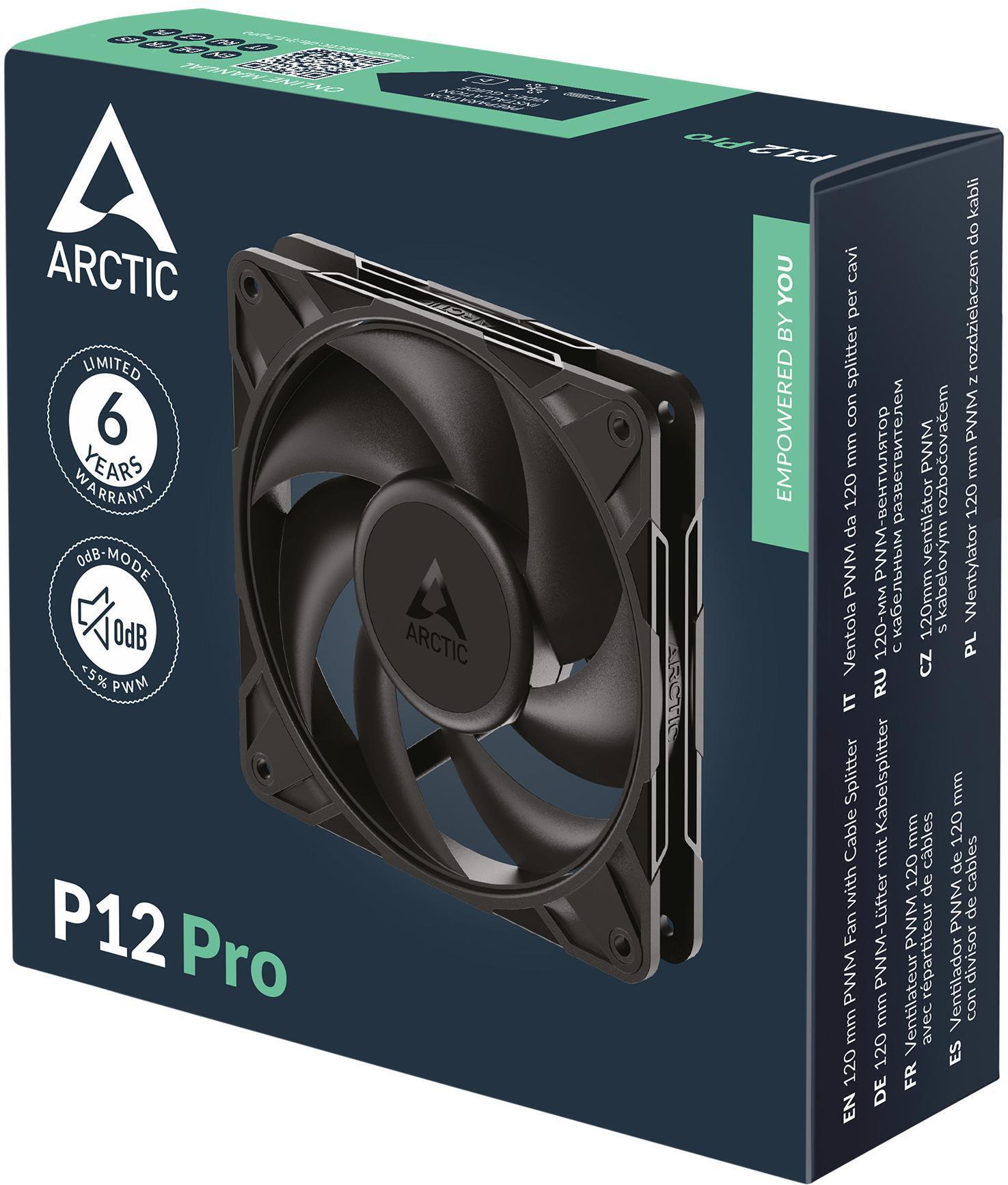 Arctic - Ventilador Arctic P12 PRO PWM 120mm - Negro
