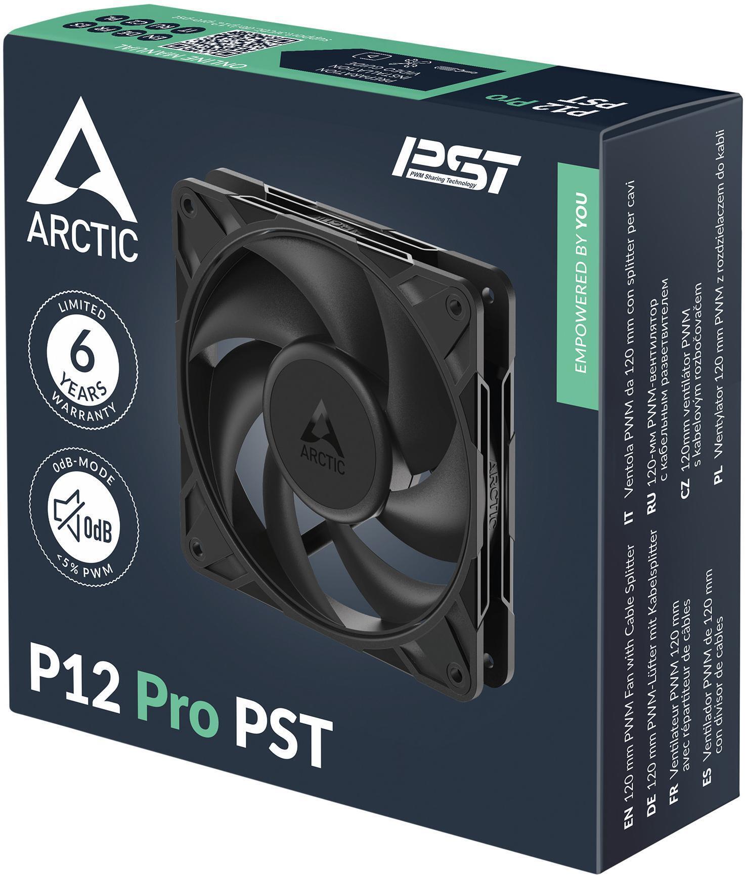 Arctic - Ventilador Arctic P12 PRO PWM PST 120mm - Negro