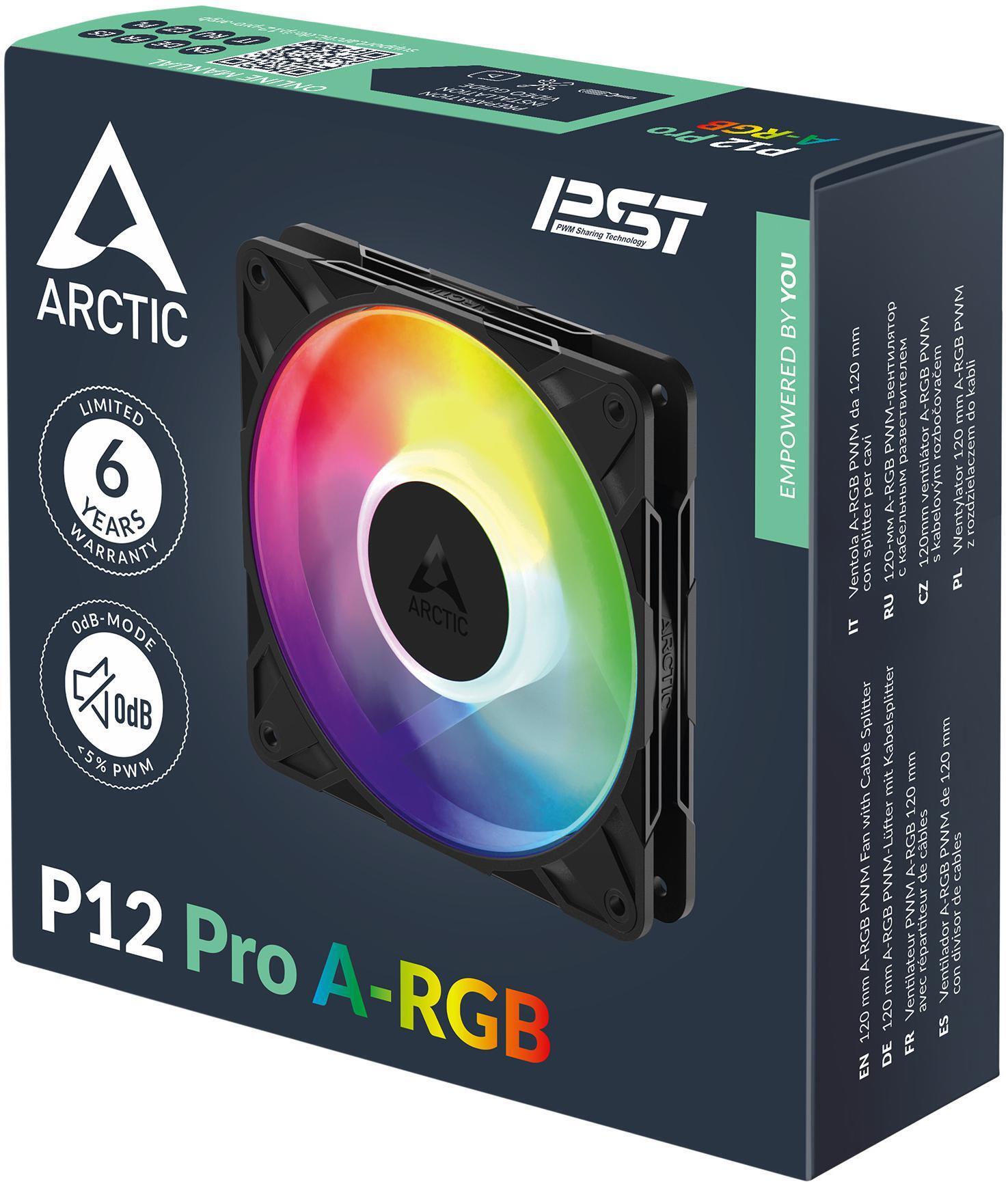 Arctic - Ventilador Arctic P12 PRO PWM PST ARGB 120mm - Negro