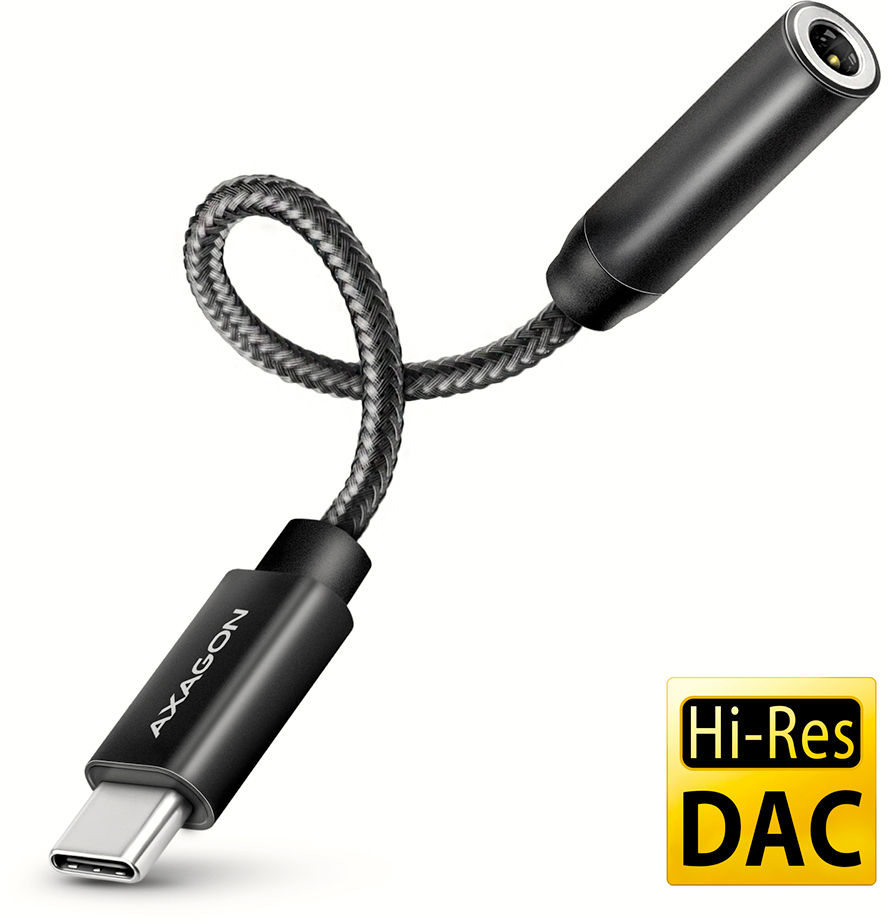 Adaptador Audio AXAGON ADA-HC USB-C - 3.5mm (F) conector Hi-Res DAC 32bit 384kHz