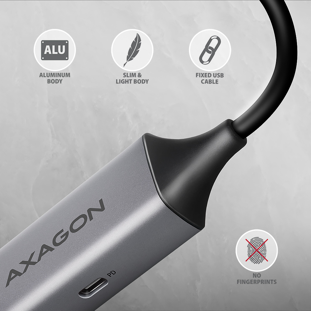 AXAGON - Adaptador AXAGON ADE-TXPD USB-C USB3.2 Gen 1 -  Gigabit Ethernet + PD 100W